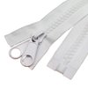 YaHoGa #10 72 Inch Separating Large Plastic Zippers White With Double Pull Tab Slider Heavy Duty Zippers for Sewing, Sleeping Bag, Boat, Marine, Canvas, Cover, Trampoline, Dog Bed, Tent (72" DP White)