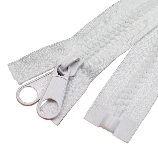 YaHoGa #10 72 Inch Separating Large Plastic Zippers White With Double Pull Tab Slider Heavy Duty Zippers for Sewing, Sleeping Bag, Boat, Marine, Canvas, Cover, Trampoline, Dog Bed, Tent (72" DP White)