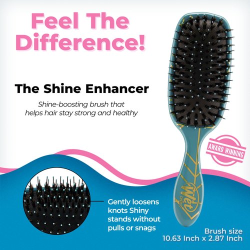 Wet Brush Shine Enhancer Paddle Brush, Ocean - Hair Detangler Brush with Ultra Soft Bristles, Infused With Natural Argan Oil, Shiny Detangle & Smooth Hair, Wet or Dry, For All Hair Types