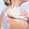 Coimoon Set (Made in Europe)- Exfoliating Organic Loofah Face Pads and Shower Sponge with Natural Pumice Stone, Loofa, Puff Sponge Scrubber Body for Men and Women (2 Piece Set, Natural)