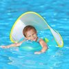 Swimbobo Baby Swimming Float Inflatable Infant Pool Float Ring with Sun Protection Removable Canopy for Kids Aged 3-36 Months Fun on The Water（Blue+Canopy,L）