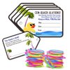 Duck Duck Tags, Cruising Rubber Duck Tag, Ducking Game Cards, 35 Pack, 2.2 x 3.5 Inches, with Hole and 35 Rubber Bands