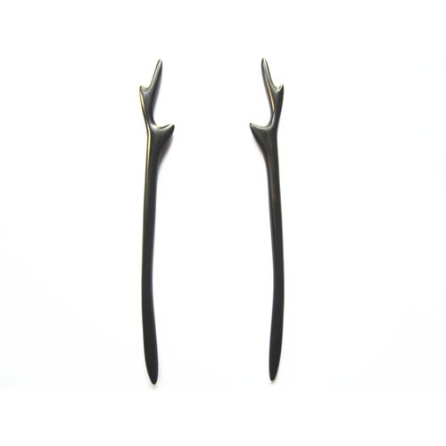 Myhsmooth Zz-bg-antlers 2 Count Hair Sticks Natural Black Sandalwood(ebony) Handmade Carved Hair Clip Shawl Hair Pins Pack of 2 Pcs :Antler