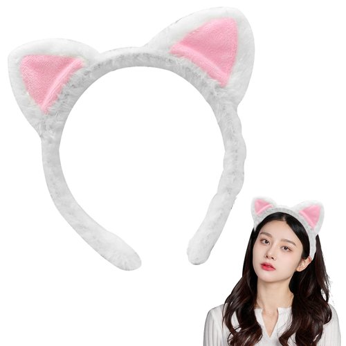 AEGYPIUS Cat Ears Headband | Velvet Headbands for Women | Soft Plush Material Headband - Perfect for Cosplay | Velvet Hairband - Cat Headband for Parties | Ideal for Women and Girls