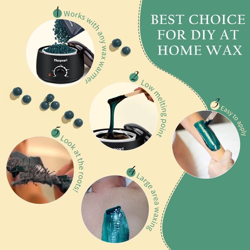 Maxpearl Hard Wax Beads, 300g Hair Removal Wax Beans for Brazilian Bikini, Face, Eyebrows, Underarms, Arms, Chest, Back, Legs, Pack of 3