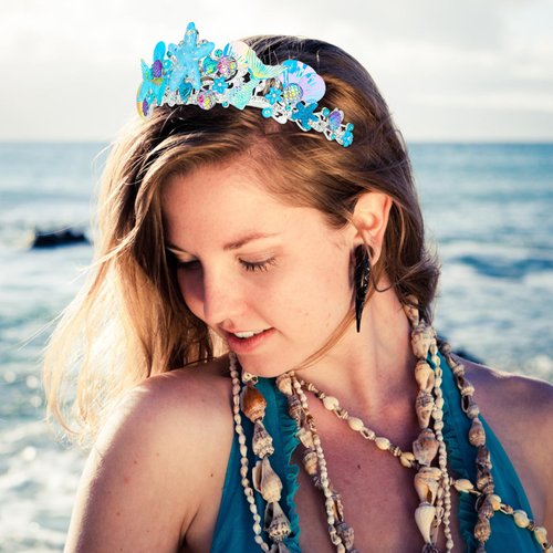 Casoty Mermaid Party Decorations, Mermaid Crown, Mermaid Party Favors for Women Girls, Seashell Mermaid Tiara, Mermaid Hair Accessories for Birthday Halloween Costume Party