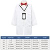 ZZIHAN Scientist Costume for Kids Lab Doctor Coat Costume Mad Scientist Costume with Magnifying Glass Goggles Experiment Gloves Bow Tie Toddlers Boys Girls Birthday Party Halloween Dressing Up 5-6T