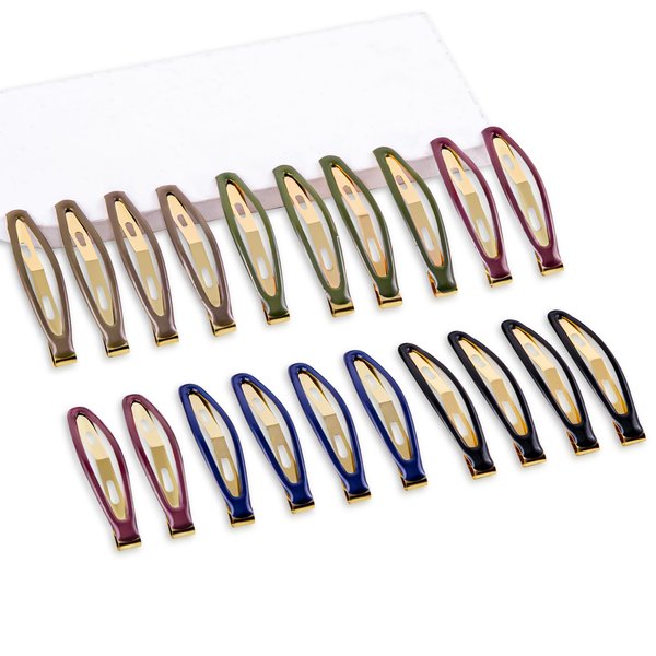 Cptots 20 PCS Sparkle Snap Hair Clips 2.36 x 0.39 Inches Metal Hair Barrettes for Women Non Slip Barrettes for Thick and Thin Hair,Dark Multiple Colors