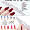 12Pcs Nail File Professional WAFOLOZE Nail Files Reusable Double Sided Emery Boards(100/180 Grit) Nail Styling Tools for Home and Nail Files for Acrylic Nails Salon Use