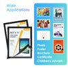 MaxGear Magnetic Sign Holder 8.5 x 11 Wall Mount, Self Adhesive Display Picture Frames with Strong Magnetic Border and Clear PVC, Document Poster Paper Holder for Home Office Store, 3 Pack