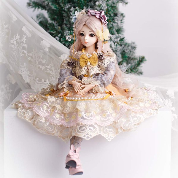 UCanaan BJD Doll, 1/3 SD Dolls 24 Inch 18 Ball Jointed Doll DIY Toys with Clothes Outfit Shoes Wig Hair Makeup, Best Gift for Girls (Carina)
