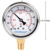 UHARBOUR Glycerin Filled Vacuum Pressure Gauge, 2-1/2" Clear dial,1/4"NPT Bottom Connection, Stainless Steel Case, Brass Movement, Dual Scales -30HG/30PSI