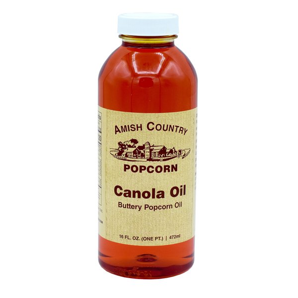 Amish Country Popcorn | Butter Flavored Canola Oil - 16 oz | Old Fashioned, Non-GMO and Gluten Free (16 oz Jar)