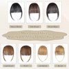 Clip in Bangs 100% Human Hair Bangs Brown Black Fake Bangs Clip on Bangs for Women Girls Faux Bangs Clip in Hair Extensions With Hair Roller for Daily Wear