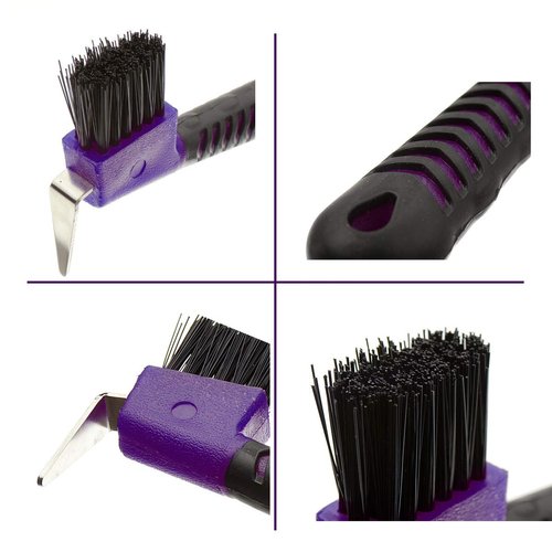BOTH WINNERS Sturdy Horse Hoof Pick Brush with Soft Touch Handle (Purple)