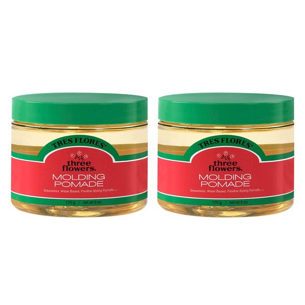 Tres Flores Molding Hair Styling Cream Pomade, For All Hair Types - 6 oz. (2 Pack)