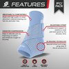 Sleeve Stars Ankle Support for Ligament Damage & Sprained Ankle, Plantar Fasciitis Support & Achilles Tendonitis Pain Relief, Ankle Brace for Women & Men w/Compression Ankle Strap (Single/Light Blue)