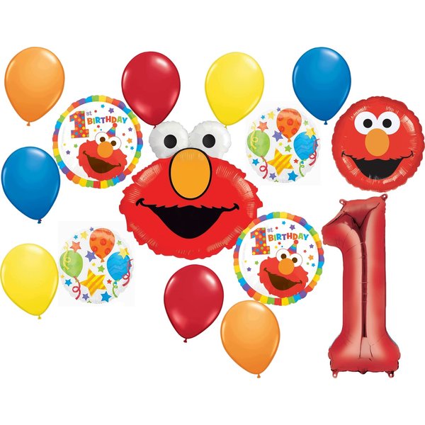 Anagram Elmo 1st Birthday Party Supplies Balloon Bouquet Decorations