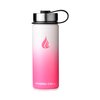 HYDRO CELL Stainless Steel Insulated Water Bottle with Straw - For Cold & Hot Drinks - Metal Vacuum Flask with Screw Cap and Modern Leakproof Sport Thermos for Kids & Adults (White/Pink 18oz)