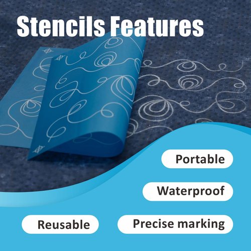 Reusable Line Stencil for Chalk Roller – Shell Whorls - Edge to Edge Stencil, Continuous Line Template for Free Motion Quilting, Domestic Machine Quilting, Hand Quilting, Long-Arm Quilting (88013)