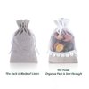 SumDirect Rose Drawstring Burlap Bags - 20pcs 4x6 Inch Lace Jute Organza Favor Gift Bags, Sheer Linen Favor Bags for Wedding