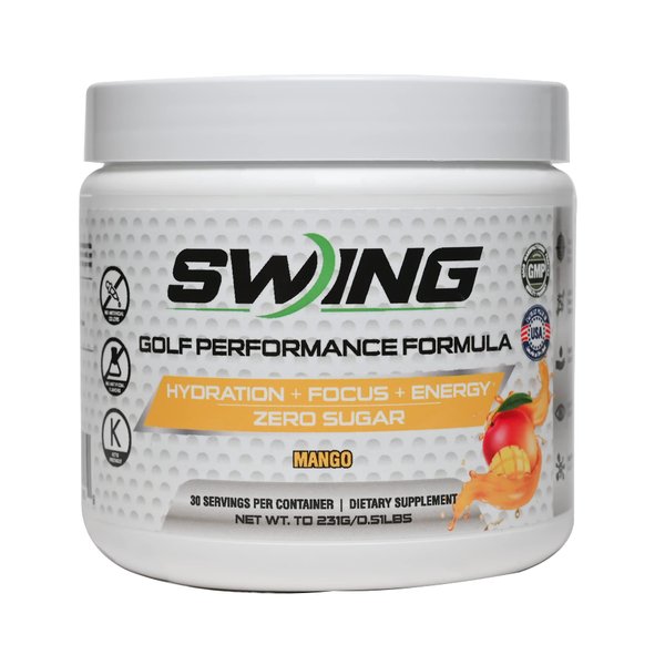 Swing Energy Performance Drink | Pre-Workout | 180mg Natural Caffeine | Great Taste | Mango Flavor | Vitamins & Minerals | Joint Health | Hydration | Focus & Energy