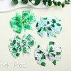 4 Pcs St Patricks Day Hair Bow Clips Clover Hat Printed Bow Hair Pins Grosgrain Ribbon Hair Bows Alligator Clips St. Patrick's Day Party Hair Accessories Irish Headwear for Toddlers Girls Kids