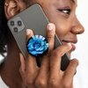 Ksadiye Translucent Clear Phone Grip with Expanding Kickstand,Cell Phone Collapsible Stand Blue Rose Flower Design for Smartphones