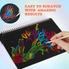 Mocoosy 3 Pack Scratch Art Paper Notebooks - Rainbow Magic Scratch Off Paper Set for Kids Arts Crafts, Black Scratch Note Pad for Writing 3-12 Year Old Girls Boys Party Favor Game Project Kit