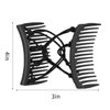 4 Pieces Stretchy Double Comb Hair Clip Adjustable Elastic Hair Comb for Thick Curly Hair Adjustable Majic Hair Clip Comb Hair Accessories(Coffee and Black)