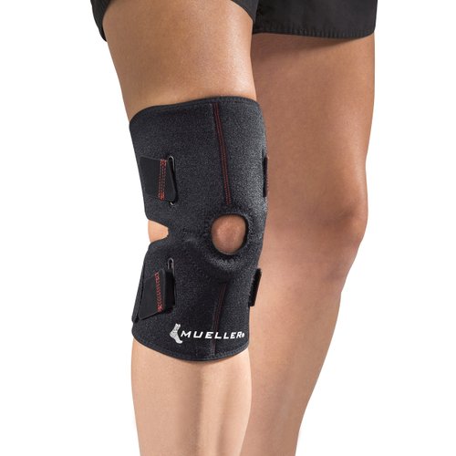 MUELLER Sports Medicine 4-Way Adjustable Multisport Knee Support, Unisex, Pain Relief for Meniscal tears & Athritis, One Size Fits Most