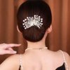 2 PACK Rhinestone Pearl Hair Bun Maker, Elegant Lazy Hair Curler, Crystal Hair Bun Maker, French Hairstyle Twist Bun Maker, Elegant Hair Accessories For Women Girls