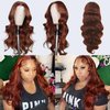 SPOU 30 Inch Reddish Brown 180 Density Body Wave HD Lace Frontal Wigs Human Hair 13X6 Lace Front Wigs Human Hair 350# Body Wave Human Hair Wig Pre Plucked for Women Human Hair Wig