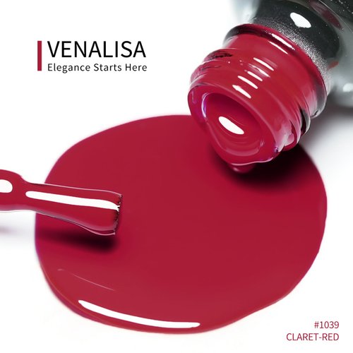 VENALISA Dark Red Gel Nail Polish, 12ml Claret-Red Gel Polish Deep Red Color Soak Off UV LED Nail Gel Polish Nail Art Starter Manicure Salon DIY at Home, 0.43 OZ
