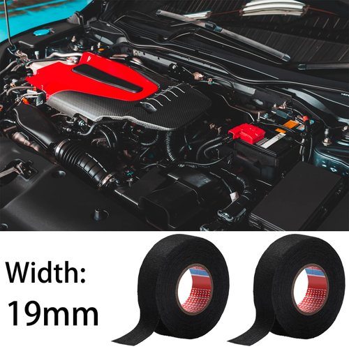 Wire Harness Cloth Electrical Tape Wire Loom Tape Wiring Harness Automotive Cloth Tape Heat Proof Adhesive Fabric Tape for Automotive Electrical Wrap Protection Insulation Cable Fixed (20 Roll,19 mm)