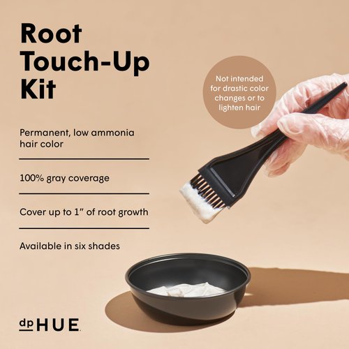 dpHUE Root Touch-Up Kit, Medium Brown - Permanent Hair Color for Gray Coverage - Includes Two Applications - Paraben, SLS & SLES Sulfate Free - Leaping Bunny Certified