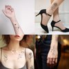 Flower Temporary Tattoos for Women 30 Sheets Black Realistic Floral Bouquet Temporary Tattoos for Girls Tiny Fake Tattoo Stickers
