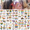 Rainbow Temporary Tattoo Stickers Pride Day LGBT Gay Tattoos Love Heart Peace Waterproof Arm Body Art Temporary Tattoo Pride Parades Celebration Party Supplies Pride Accessories 10 Sheets