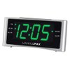 HANNLOMAX HX-148CR Alarm Clock Radio, PLL FM Radio, Dual Alarm, 1.4" Green LED Display, USB Port for 2.1A Charging, AC Power Only.