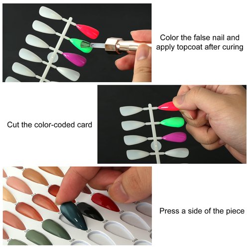 C12rtive 480PCS Nail Color Display Tips,Almond Shaped Premium Acrylic False Nail Tips for Gel & Regular Polish, Durable, Easy to Color – Perfect for Nail Practice & Professional Use(Nature)