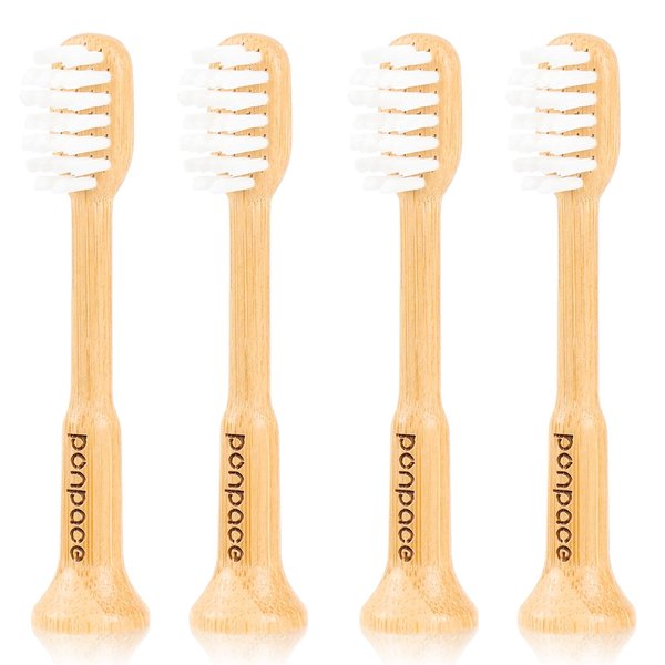 PONPACE Bamboo Toothbrush Heads Compatible with Philips One by Sonicare, Extra Soft Castor-Oil Bristles for Sensitive Teeth, Eco-Friendly & Gentle Cleaning