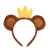 KEPATO Unisex Monkey Ears Headband with Crown on The Top Monkey Headband Animals Monkey Costume Accessories (Brown-Crown)