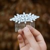 Sooshin Bridal Hair Comb Wedding Hair Accessories for Brides Crystal Wedding Headpiece for Bride and Bridesmaids Rhinestone Hair Accessories for Women and Girls (silver)