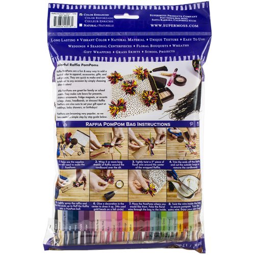 SuperMoss (40518) Raffia Craft Kit - Fall, Thanksgiving (Basil, Golden, Rust, Terra Cotta, Brown), 16 cu In. (5 Pack)