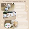 VTSGN 3-in-1 Cat Toy: Interactive Fun with Fluttering Butterfly, Ambush Feather, and Track Balls. USB Powered for Indoor Exercise (Bright White)