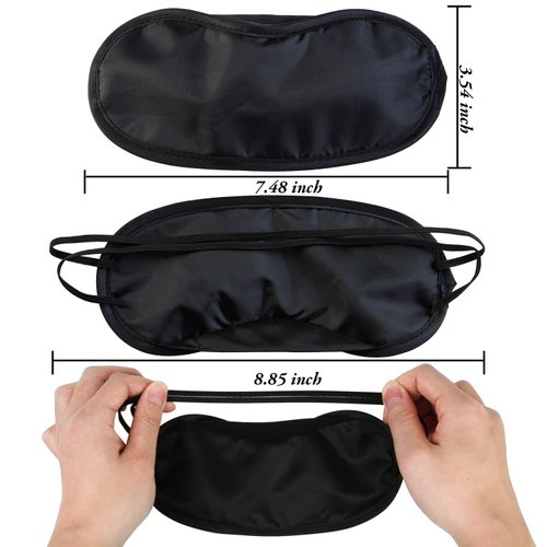 Aneco 50 Pieces Blindfold Eye Mask Shade Cover with Nose Pad and Adjustable Strap for Travel Sleep or Party Supplies, 21 Colors