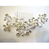 Generic Crystals, pearls and flowers silver hair comb barrette clip bridal clip A1