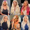 613 Lace Front Wig Human Hair Body Wave 22 Inch Free Part 613 HD Lace Frontal Wig Pre Plucked with Baby Hair Blonde 13x4 Lace Front Wigs Human Hair Wig for Women 10A Brazilian Virgin Hair 150% Density