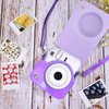 Sunmns Mini 12 Instant Camera Case, PU Leather Protective Compact Case Compatible with Instax Mini 12 Instant Camera (Bright Purple)