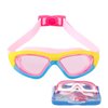 June Sports Wide Frame Kids Swim Goggles 3-15 Year Old Anti Fog UV Protection No Leak Kid Boy Girls Youth Early Teens Competition Tranining Cartoon Multi-Color Pink SG28